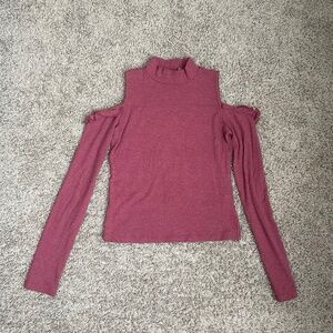 Forever 21 Ribbed Magenta Open-Shoulder Top | Size S - Gently Used